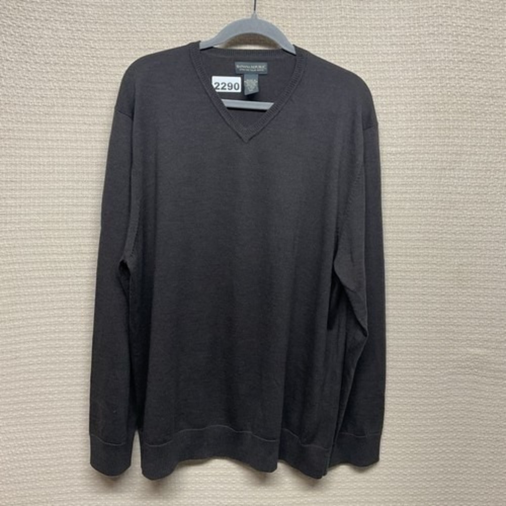 NWOT Banana Republic Brown/Gray‎ V-Neck Sweater Men 2XL Madagascar 100% Wool